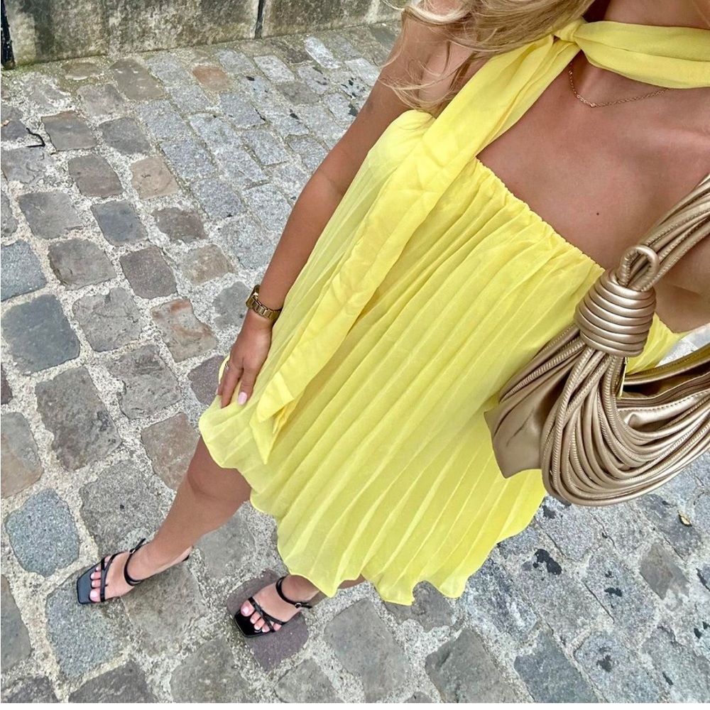 Yellow Strapless Dress